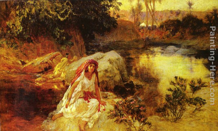 At The Oasis painting - Frederick Arthur Bridgman At The Oasis art painting